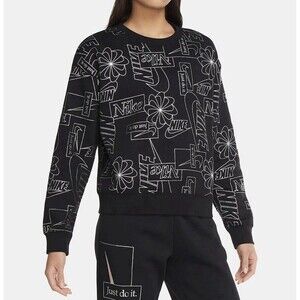 Nike Womens Sportswear Icon Clash Crew DM1743-010 Black Sz S